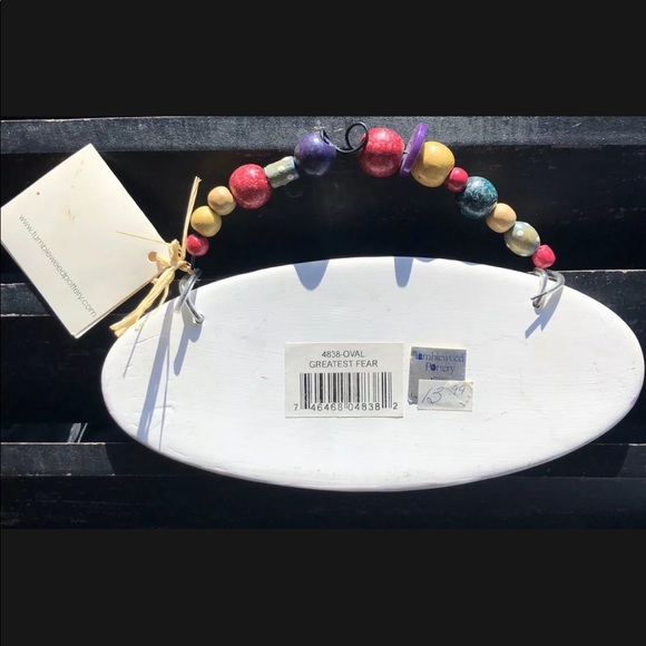 TUMBLEWEED POTTERY “My Greatest Fear” Oval Decorative Wall Plaque - Picture 2 of 4